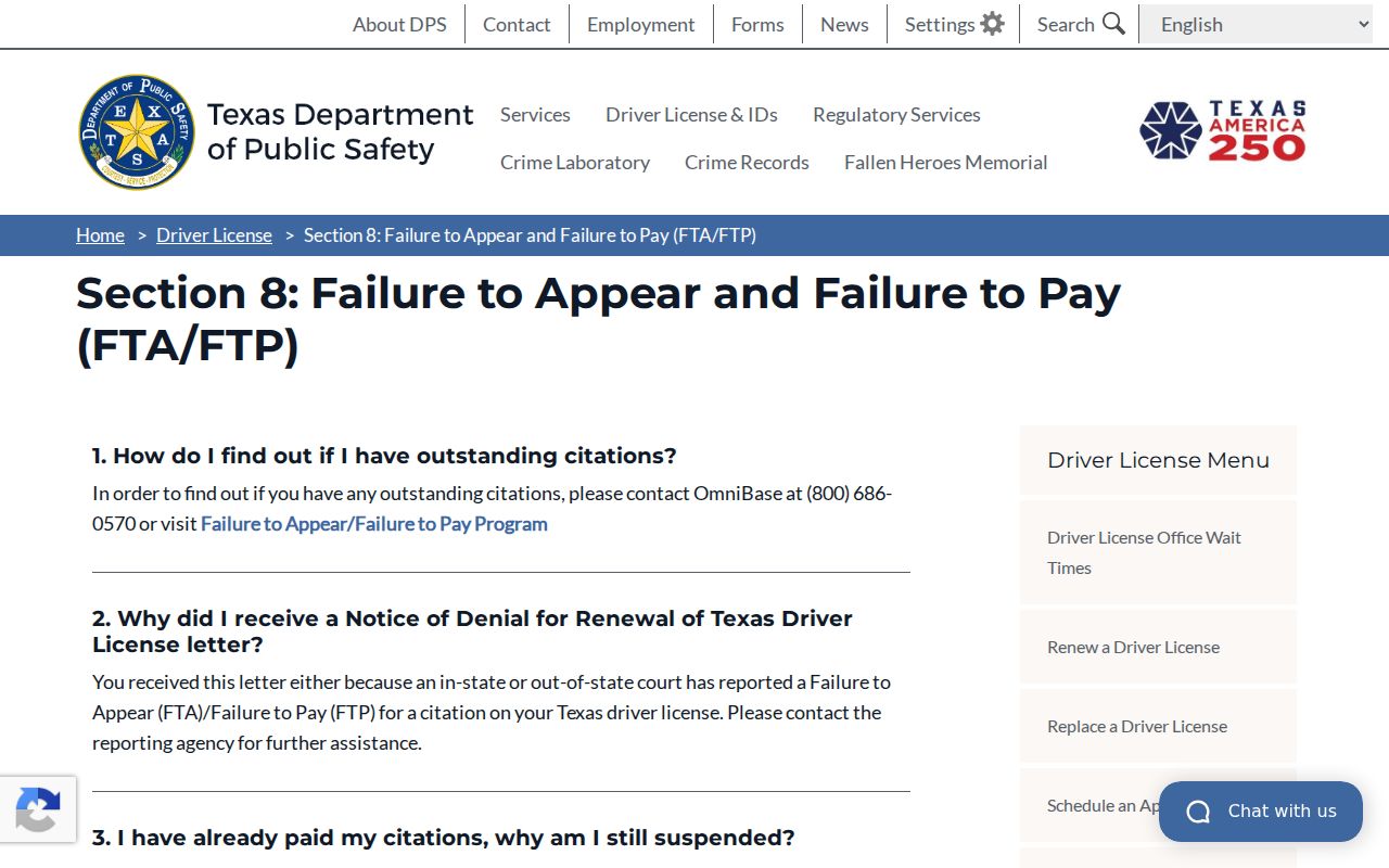 Zapata County traffic warrant records: DPS FAQ separating license holds from warrant status