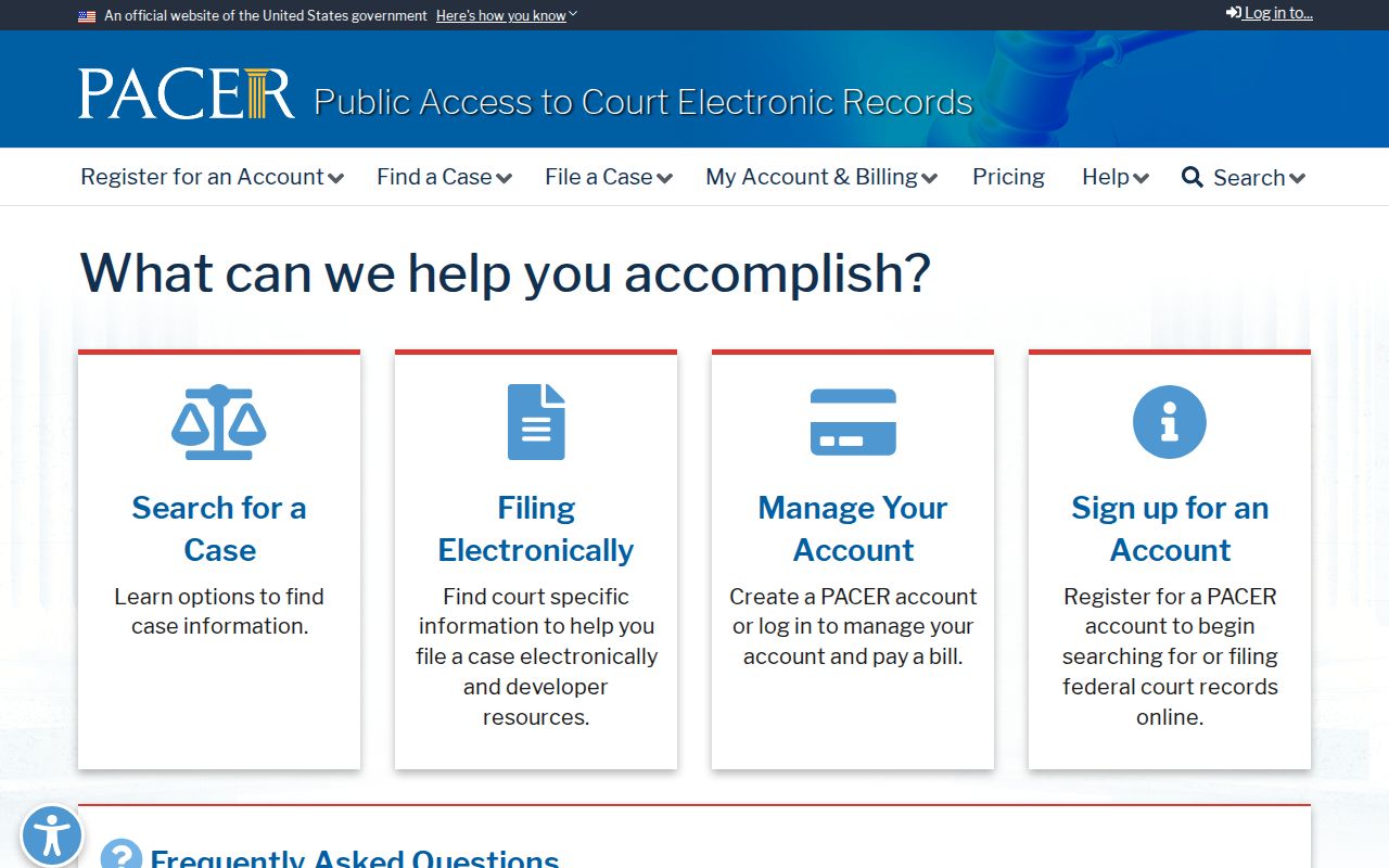 Zapata County federal warrant records: PACER account and case search interface